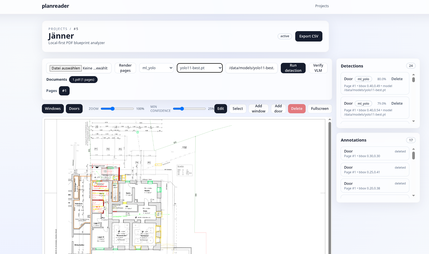 PlanReader Bauplananalyse Ansicht 1